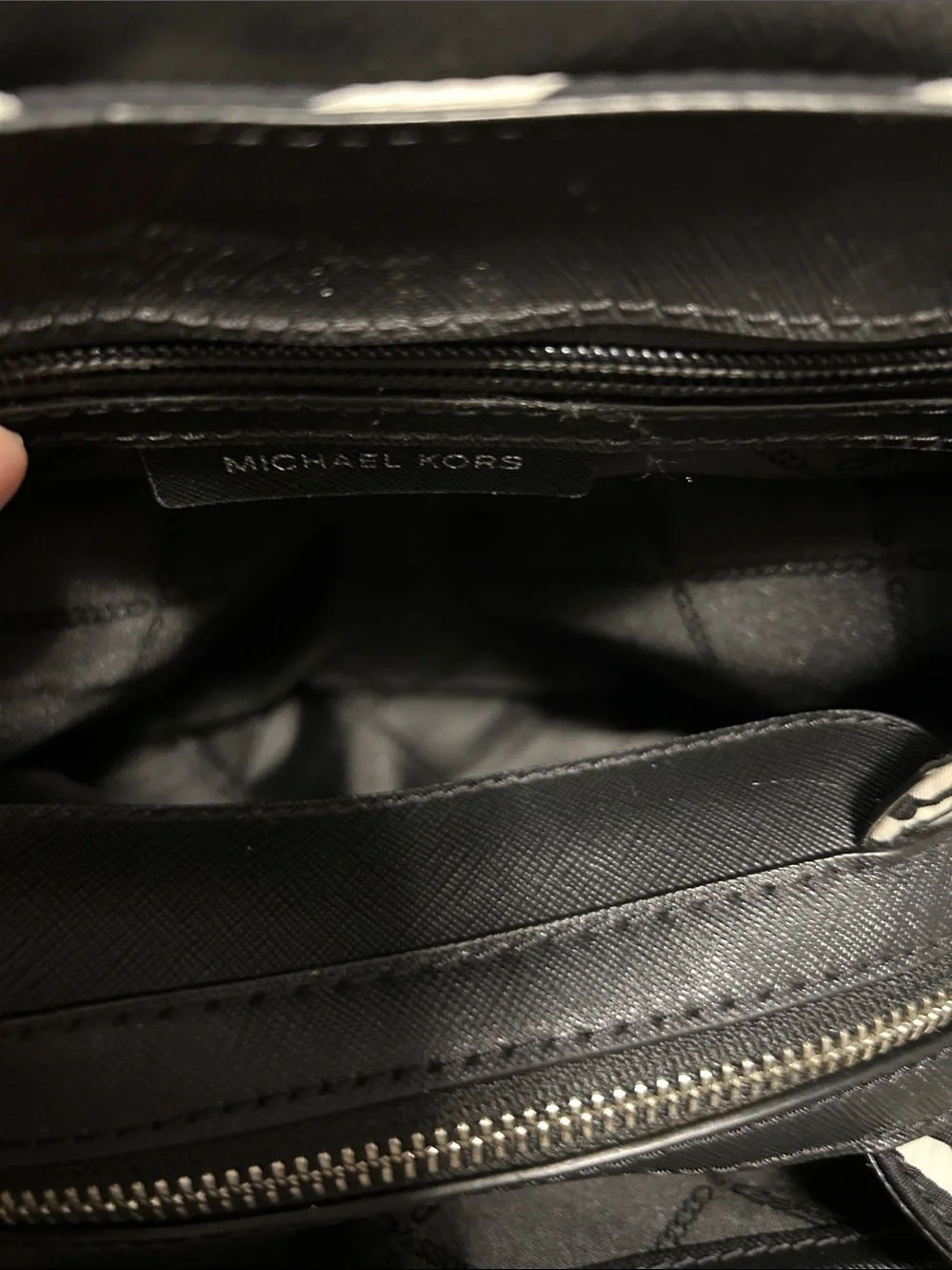 Michael Kors Black and White Zebra-Print Backpack